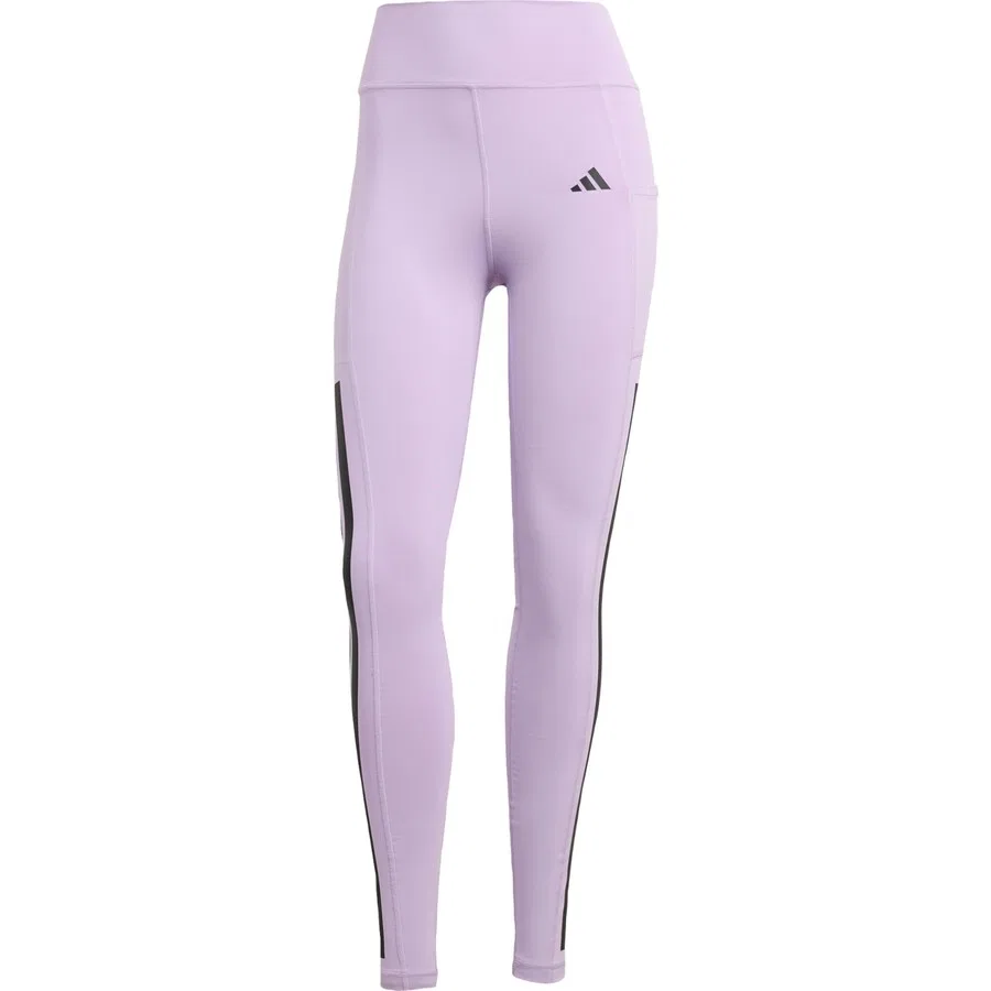 Женские спортивные леггинсы с длиной до щиколотки Optimé 3-Stripes adidas, Фиолетовый — фото 3