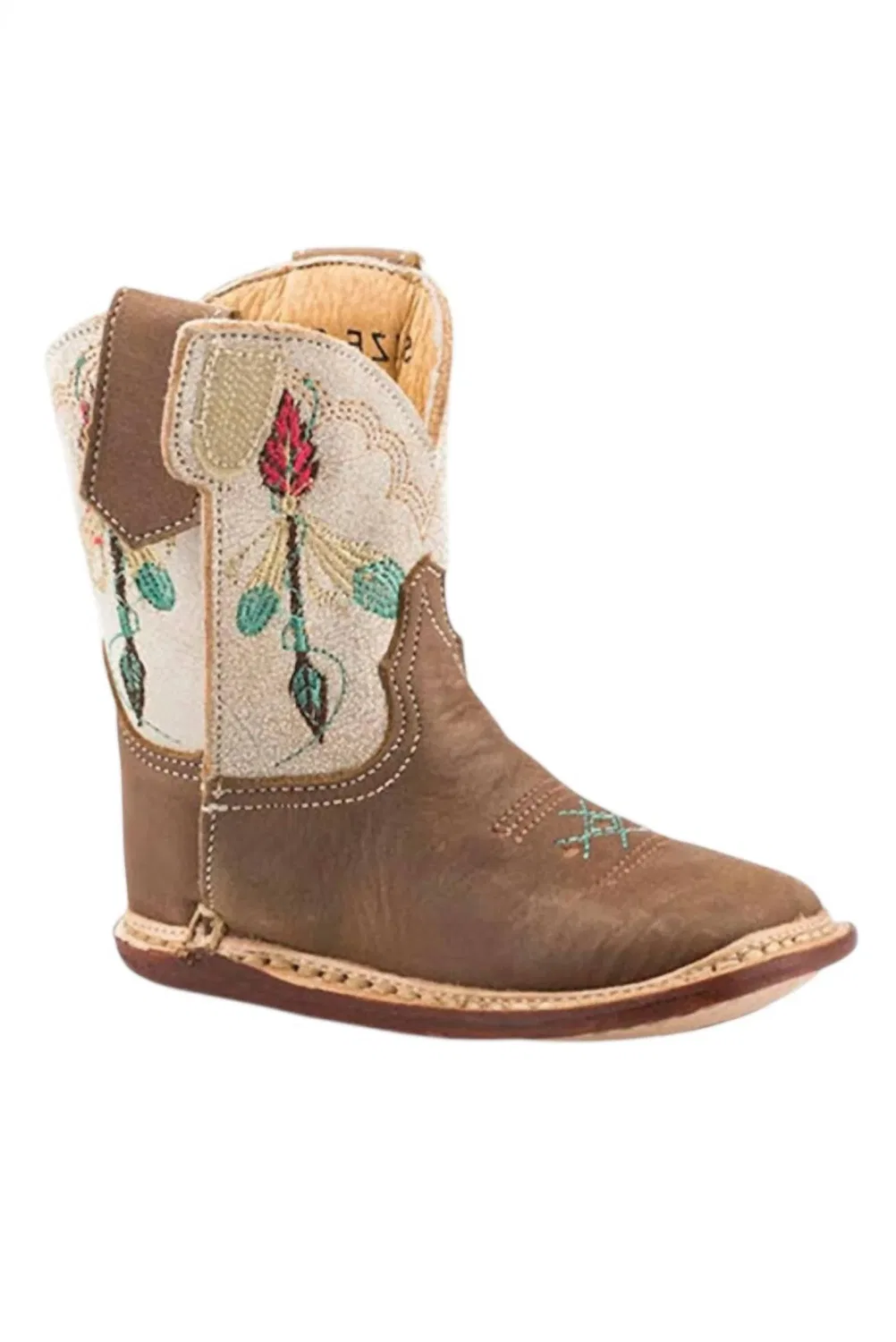 Детские ботинки для девочек на липучке с вышивкой Arrow Feather Roper, Brown/White