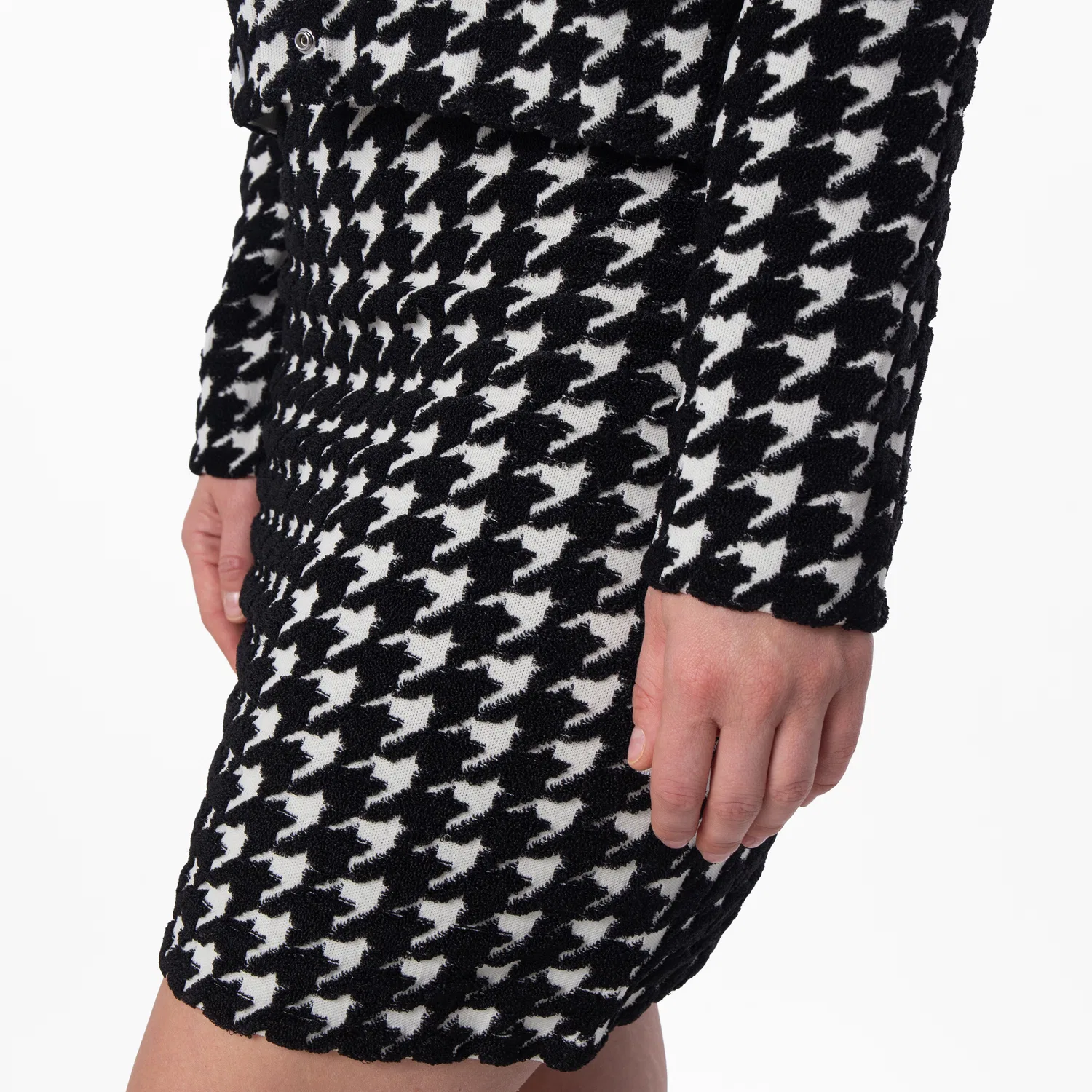 Юбка мини с принтом Houndstooth Burberry, Monochrome Ip Pttn — фото 3