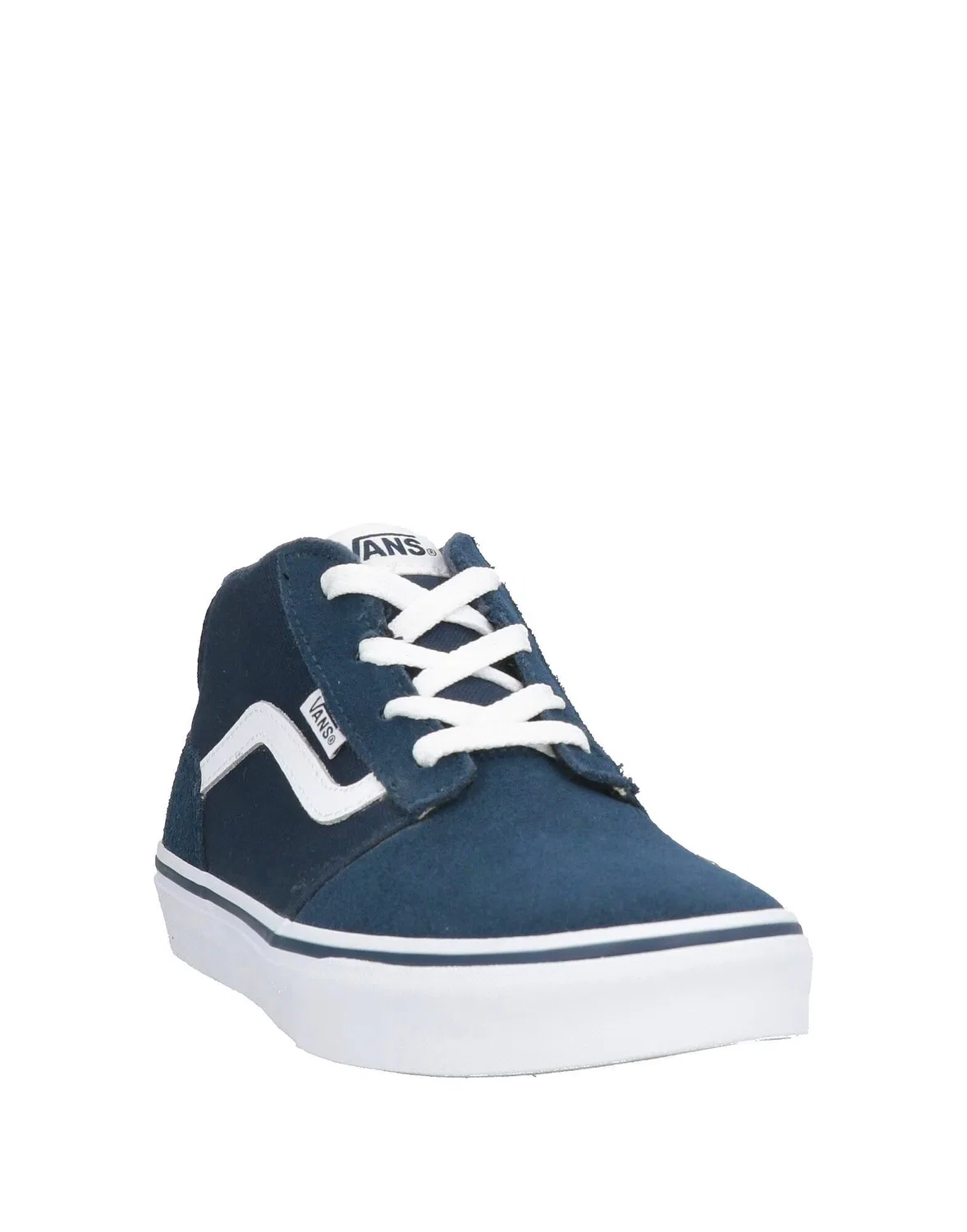 Детские высокие кеды для мальчиков из кожи Vans, темно‑синий — фото 2