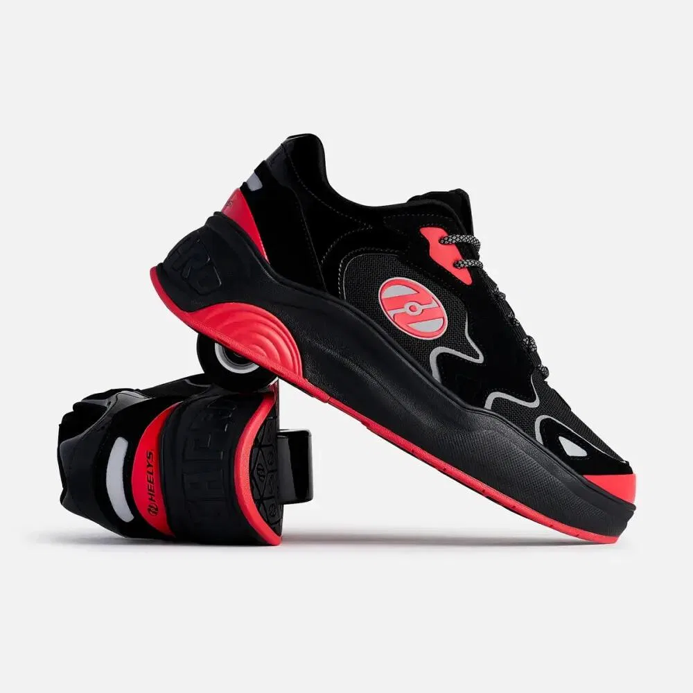 Детские кроссовки с роликами Heelys Mega Pro, Schwarz / Rot — фото 2