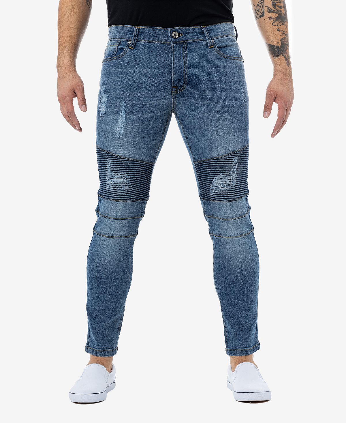 Мужские джинсы rawx slim fit moto с деталями стрейч X-Ray, мульти - фото