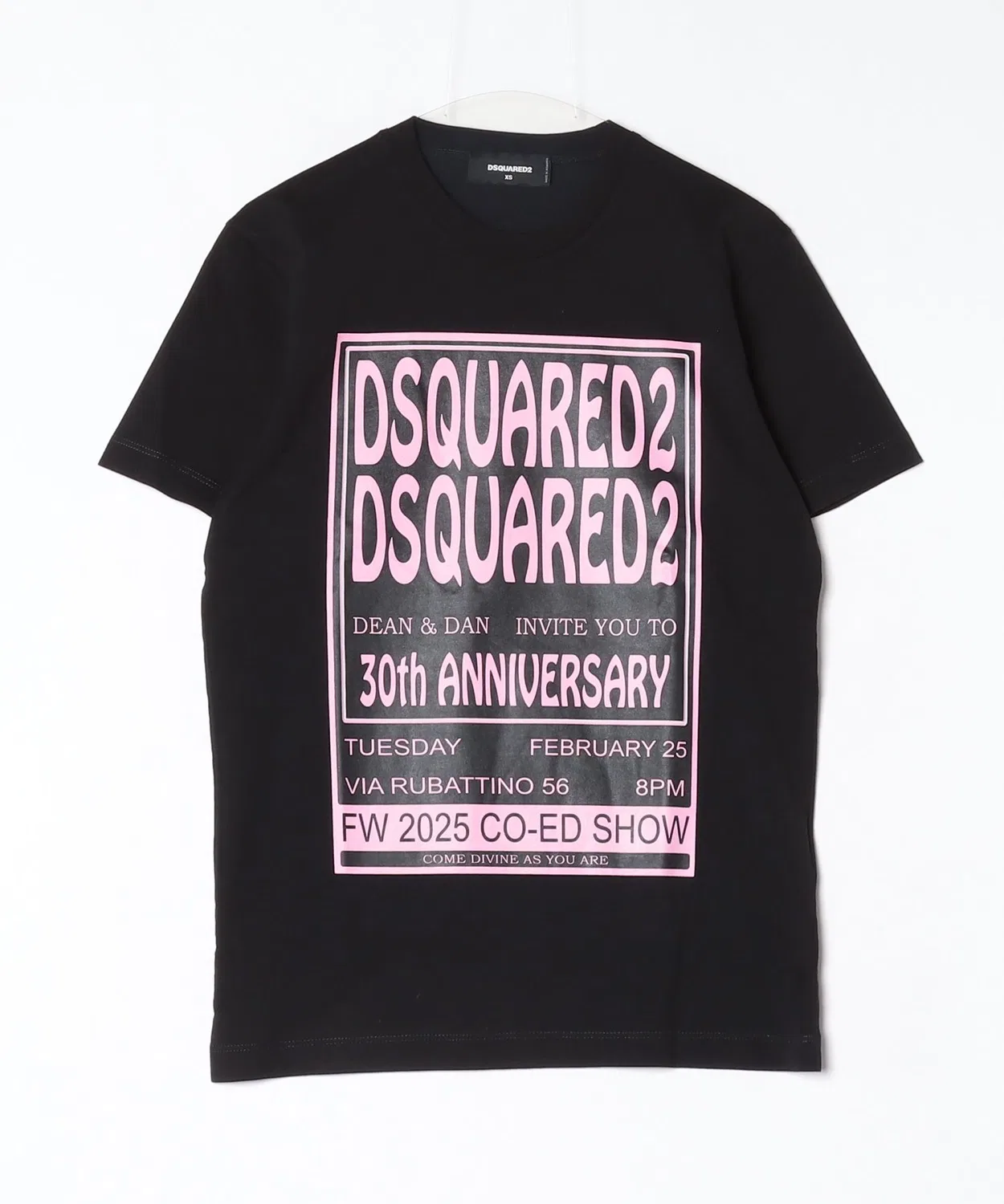 Мужская футболка с коротким рукавом Regular Fit Tee Wash 30th ANIV. DSQUARED2, Black