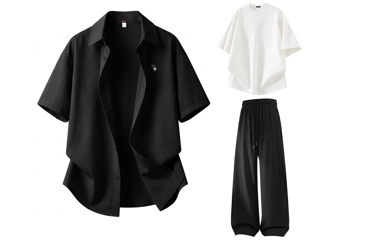 Детский комплект спортивной одежды Без гендера BALENO, Black Shirt White T-Shirt Black Pants