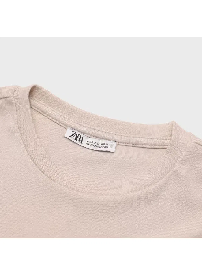 Футболка с длинным рукавом Zara, абрикосовый — фото 4