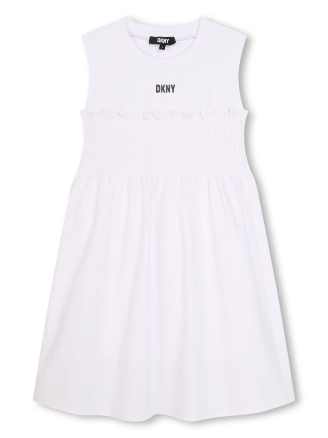 

DKNY платье со сборками и логотипом, белый