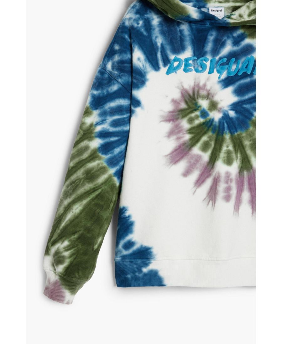 Детская толстовка с логотипом в стиле тай-дай Desigual, Blue — фото 3