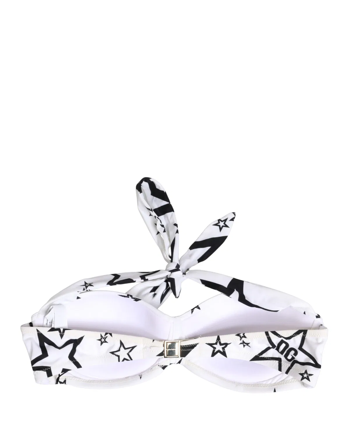 Женский бандо-топ для купания с принтом Millennials Star Padded Bandeau Dolce & Gabbana, White — фото 2