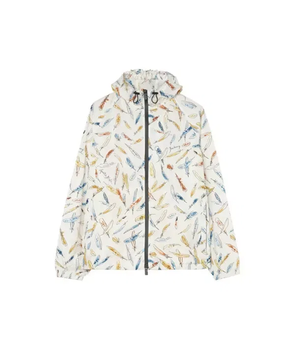 Мужская куртка с капюшоном Feather Print Nylon Clapton Hooded Jacket Burberry, Ink Blue — фото 3
