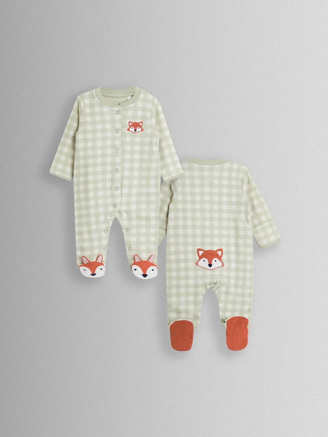 Комбинезон с аппликацией лисы Jojo Maman Bébé, зеленый — фото 2