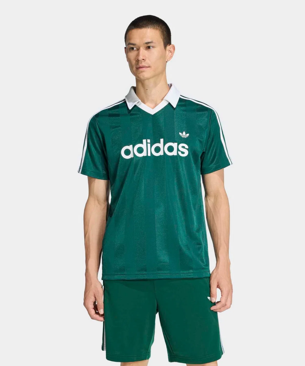 Мужская/женская футболка с V-образным вырезом Adidas Originals Archive Color Engineered Jersey, Green