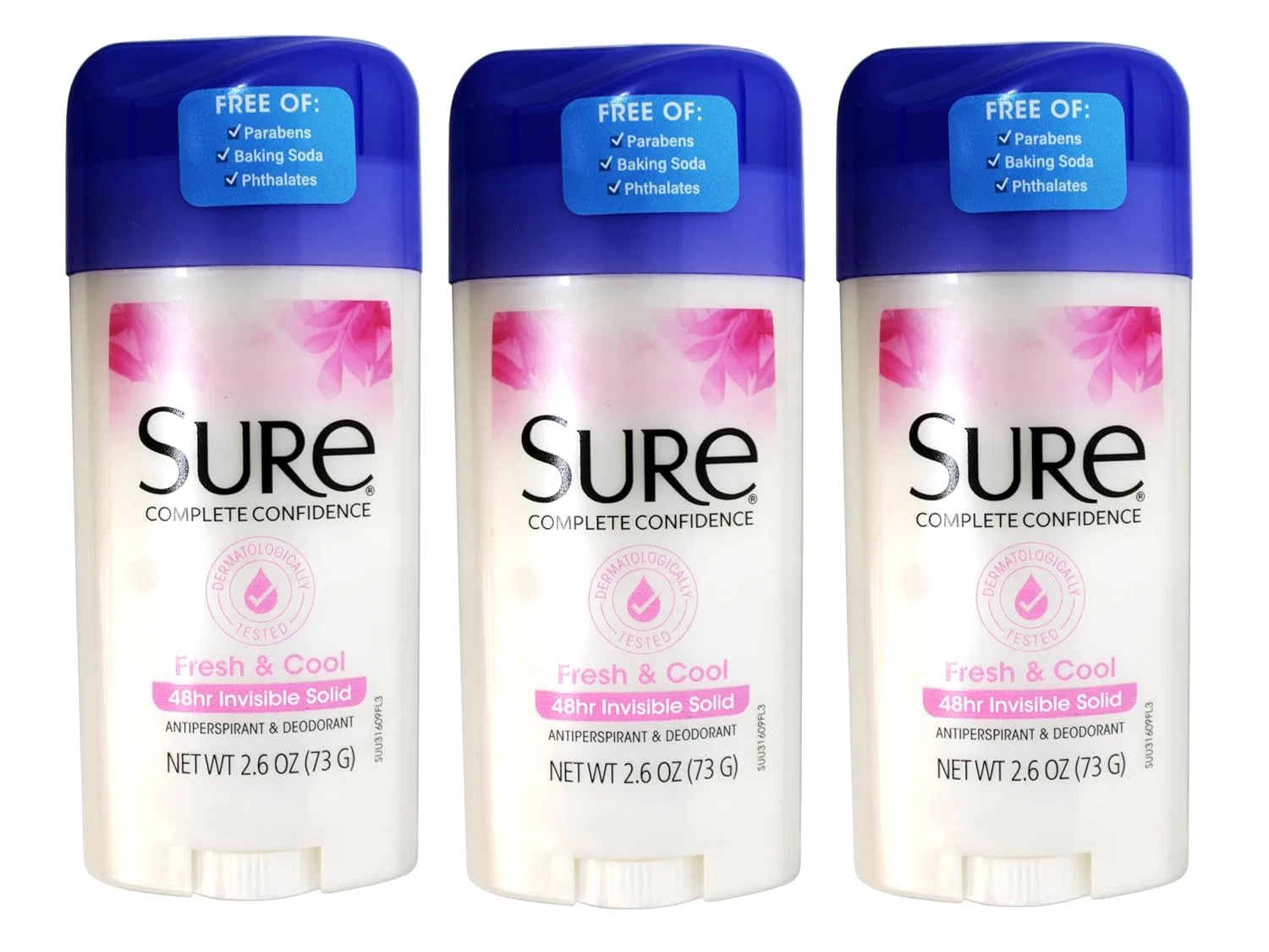 Антиперспирант Invisible Solid Fresh & Cool Sure, 3 шт., 75 мл