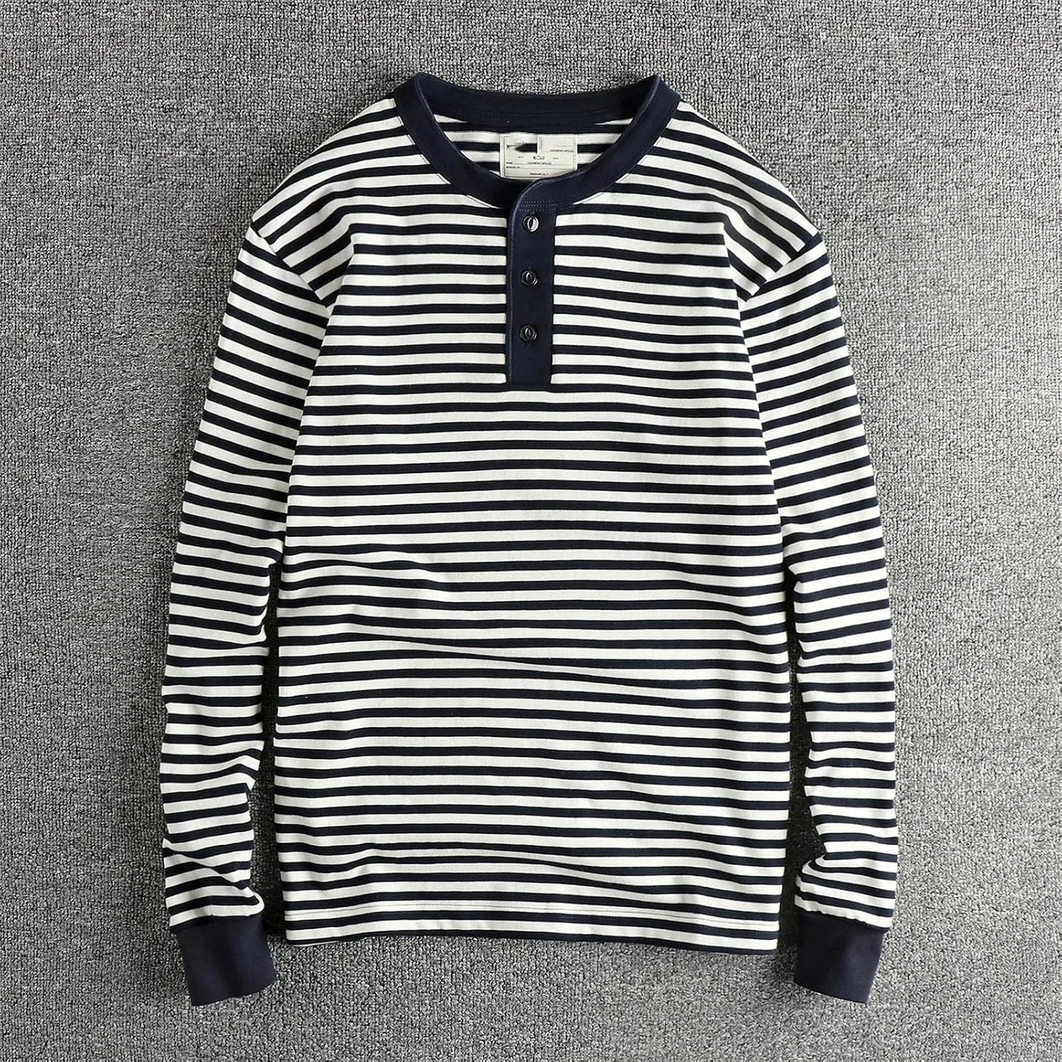 Мужская длинная футболка с полосками оверсайз, Dark Blue Stripes — фото 4