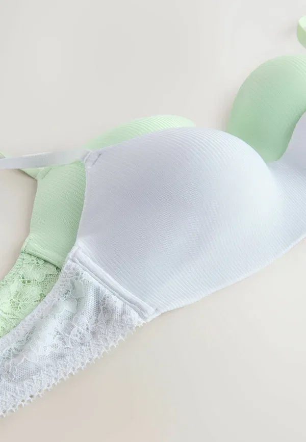 Комплект из 2 бюстгальтеров бесшовных Regular fit Next Green White, белый/зеленый — фото 3