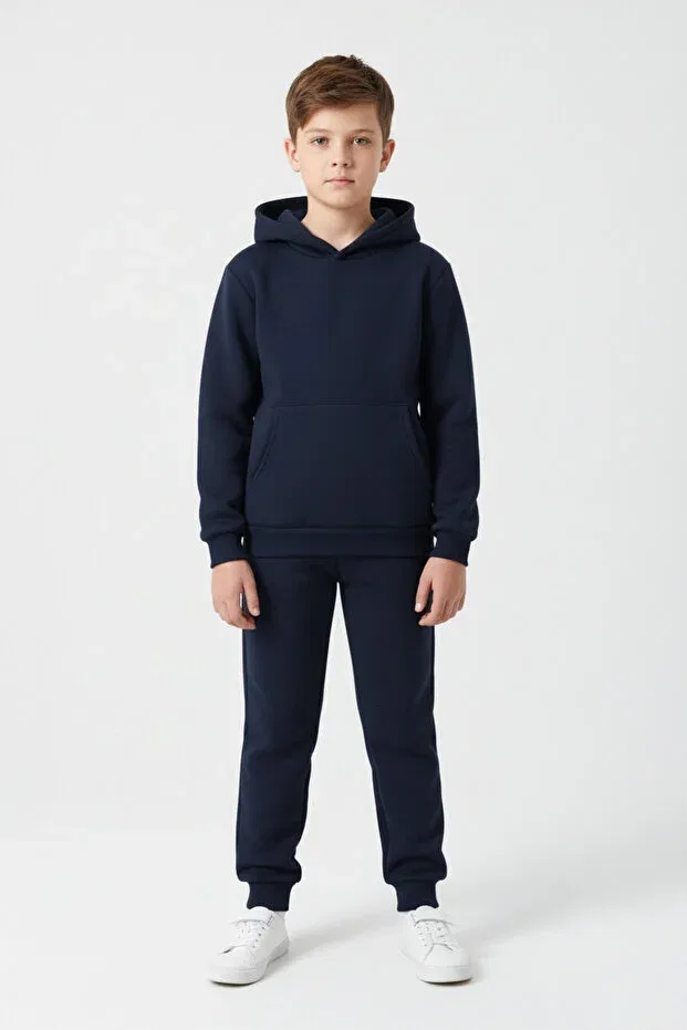 Детский спортивный комплект для мальчиков с капюшоном Fyk Kids, Navy Blue — фото 2