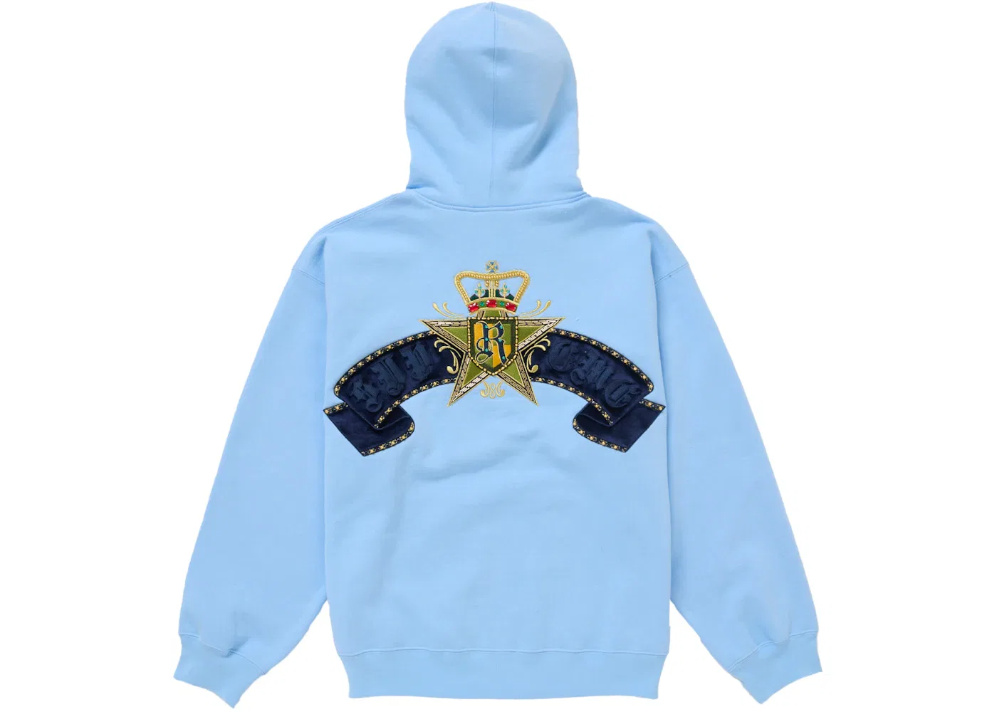 Мужской свитшот с капюшоном Supreme Crest Zip Up Hooded Sweatshirt Supreme, Light Blue — фото 2