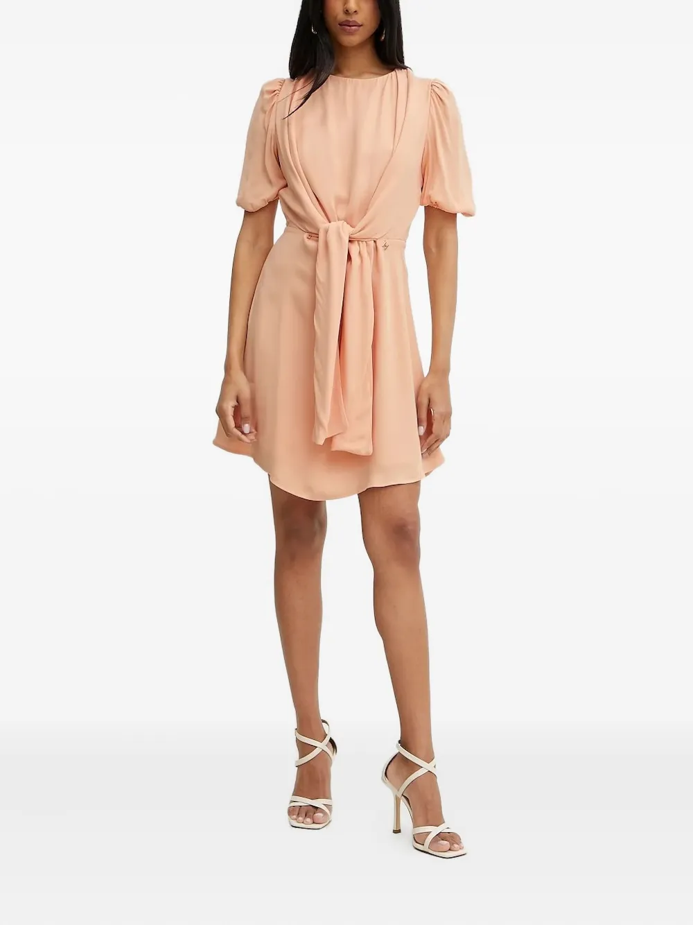 

Платье с рукавами-буфами и завязкой спереди Silvian Heach, оранжевый