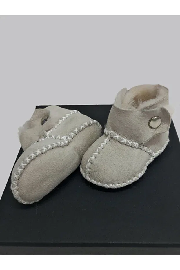Детские ботинки для девочек из натуральной кожи Tuğbiş, Beige — фото 2