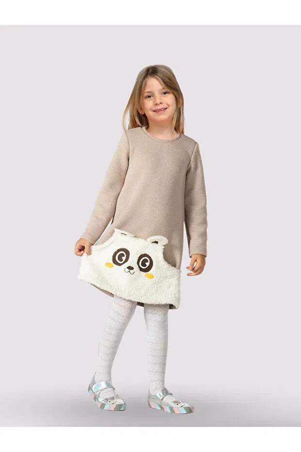 Детское платье для девочек с принтом Panda Pocket Casabony, Brown
