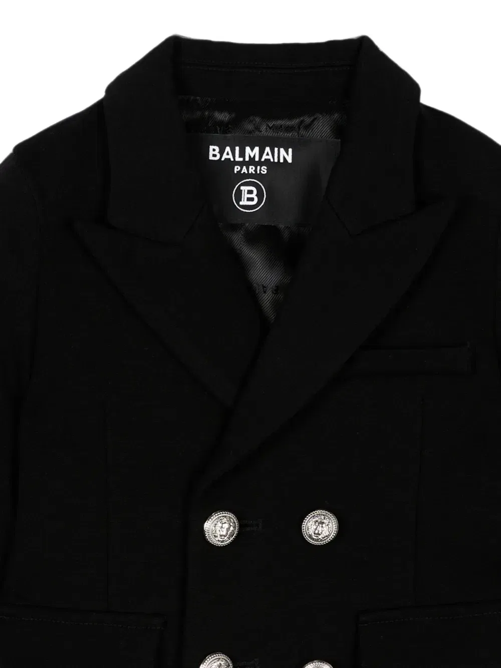 Двубортный блейзер Balmain Kids, черный — фото 3