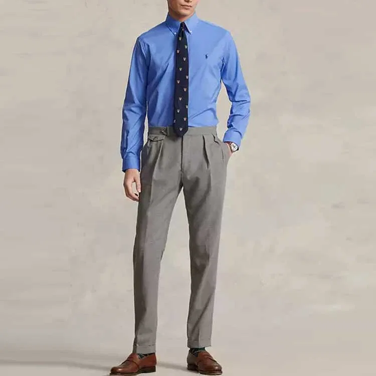Рубашка мужская с синим воротником Ralph Lauren Blue — фото 3