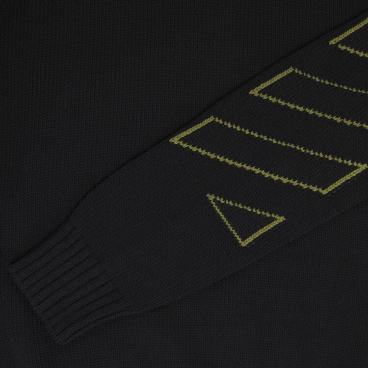 Толстовка Off-White Arrow Diag Outline Knit Crewneck 'Black/Green', зеленый — фото 4