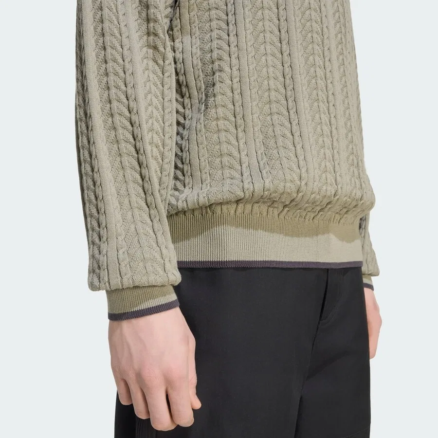 Свитер ADIDAS ORIGINALS 'KNIT CRW' цвета хаки — фото 4