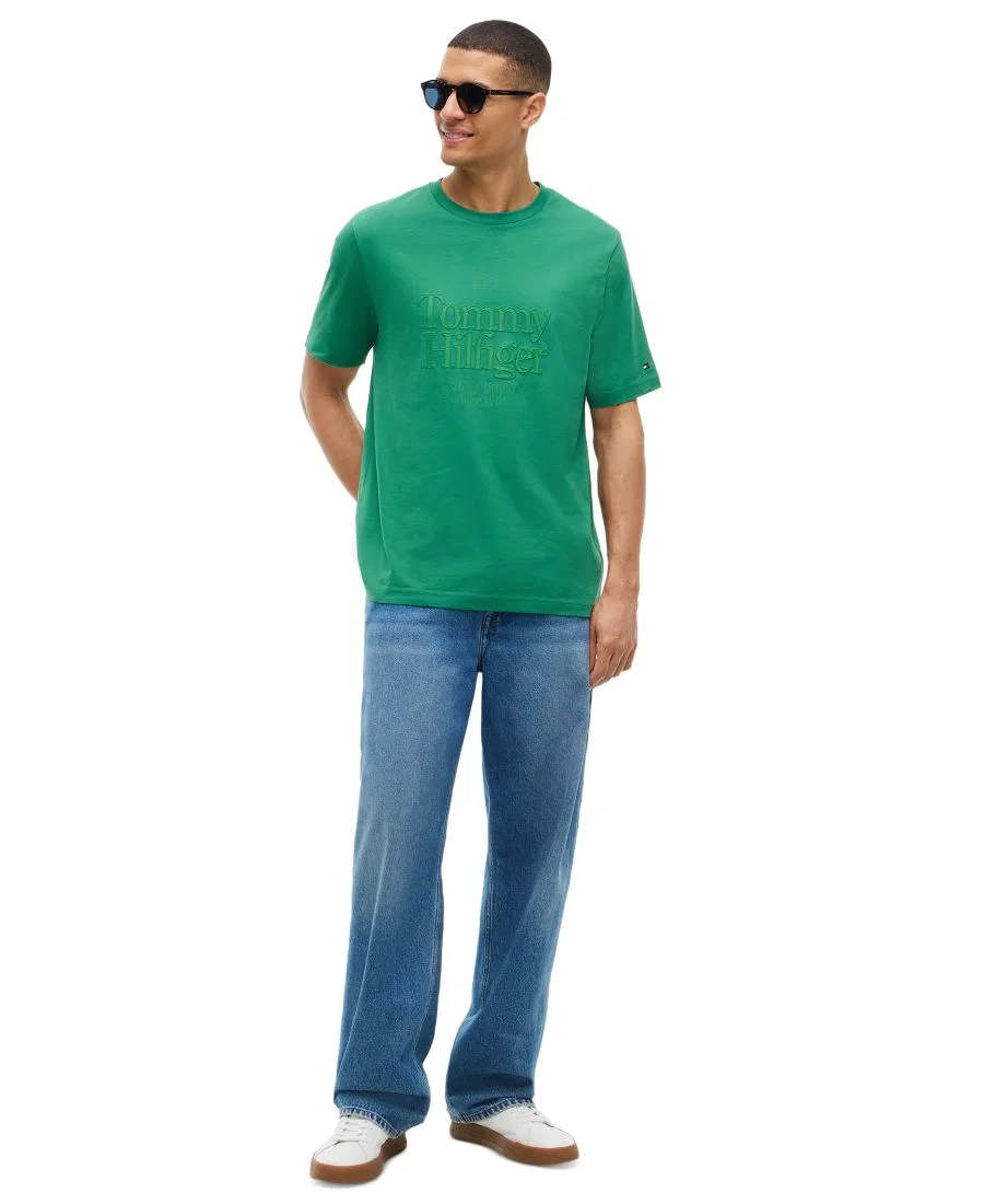 Футболка с графическим принтом Front Text Seasonal Tommy Hilfiger, Alaskan Green — фото 2