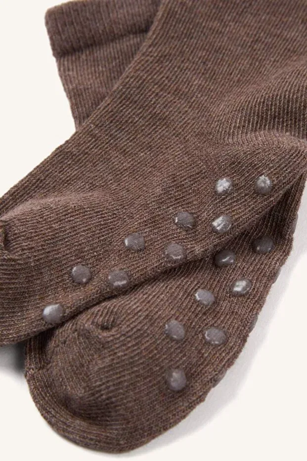Детские носки для мальчиков хлопковые с принтом 3 шт Bear Printed Seamless Defacto, Coffee-Bn45 — фото 4