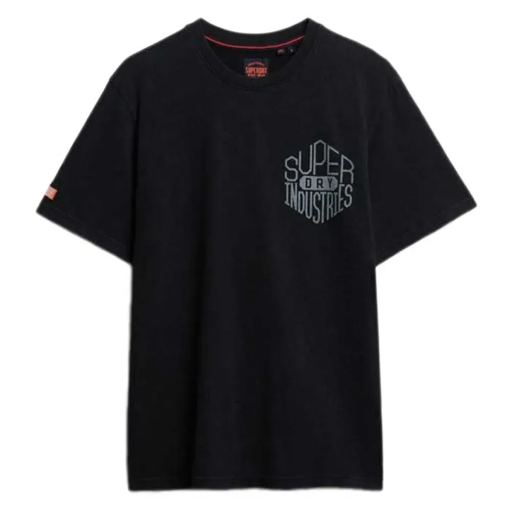 Футболка свободного кроя с коротким рукавом Work Logo Superdry, черный
