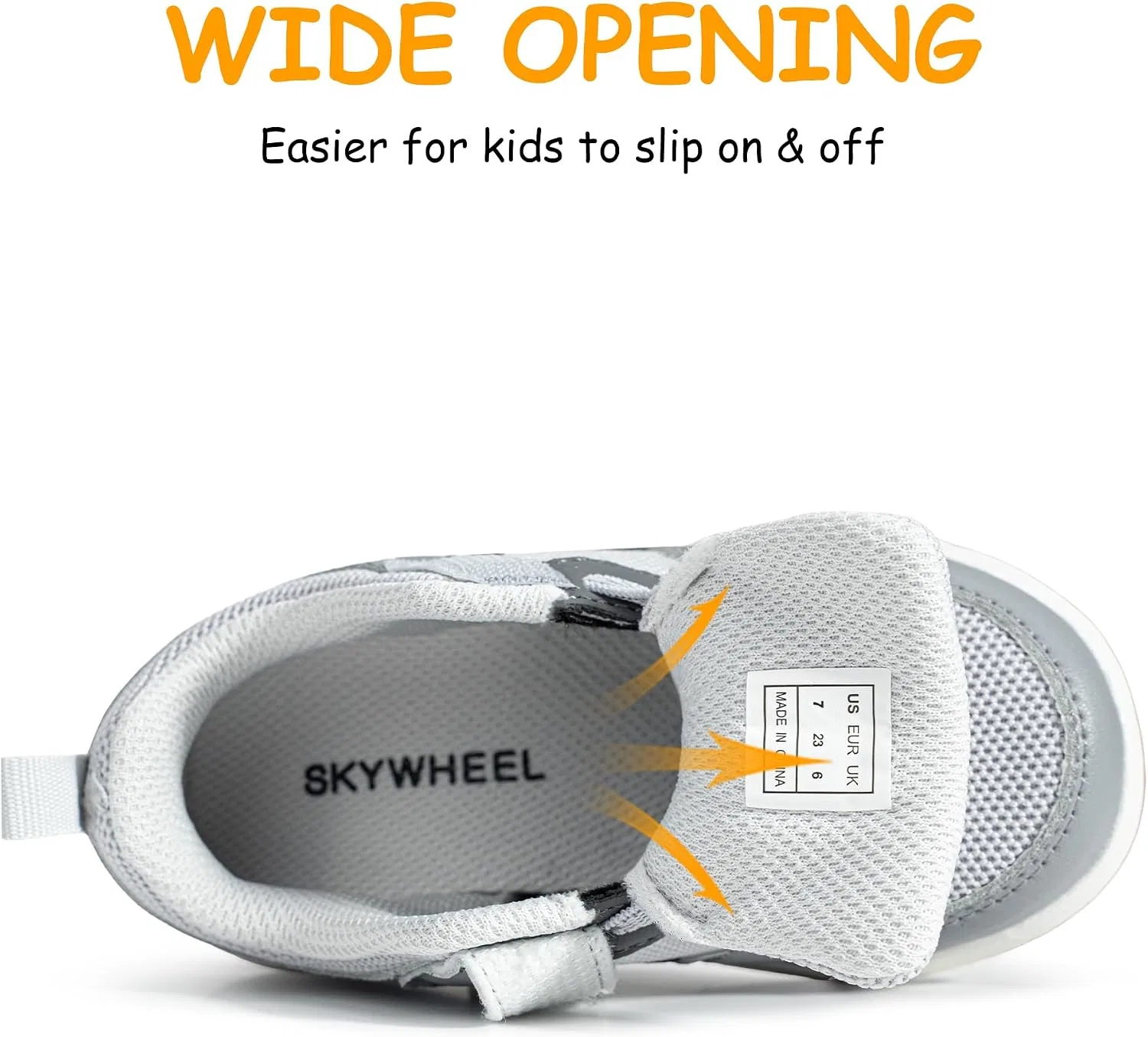 Детские кроссовки для мальчиков повседневные SKYWHEEL, Grey Toddler Boy Shoes — фото 3