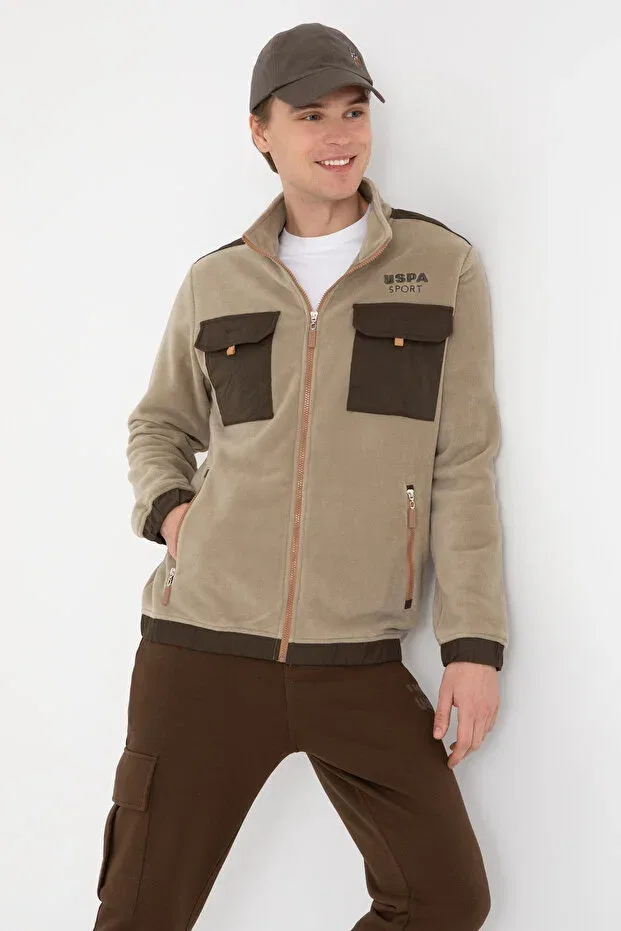 Мужской кардиган с длинным рукавом U.S. Polo Assn., Open Haki