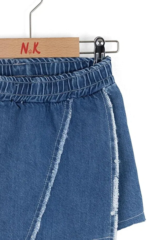 Детские шорты-юбка для девочек джинсовые Jazz shorts skirt Generic Brands, Blue — фото 2