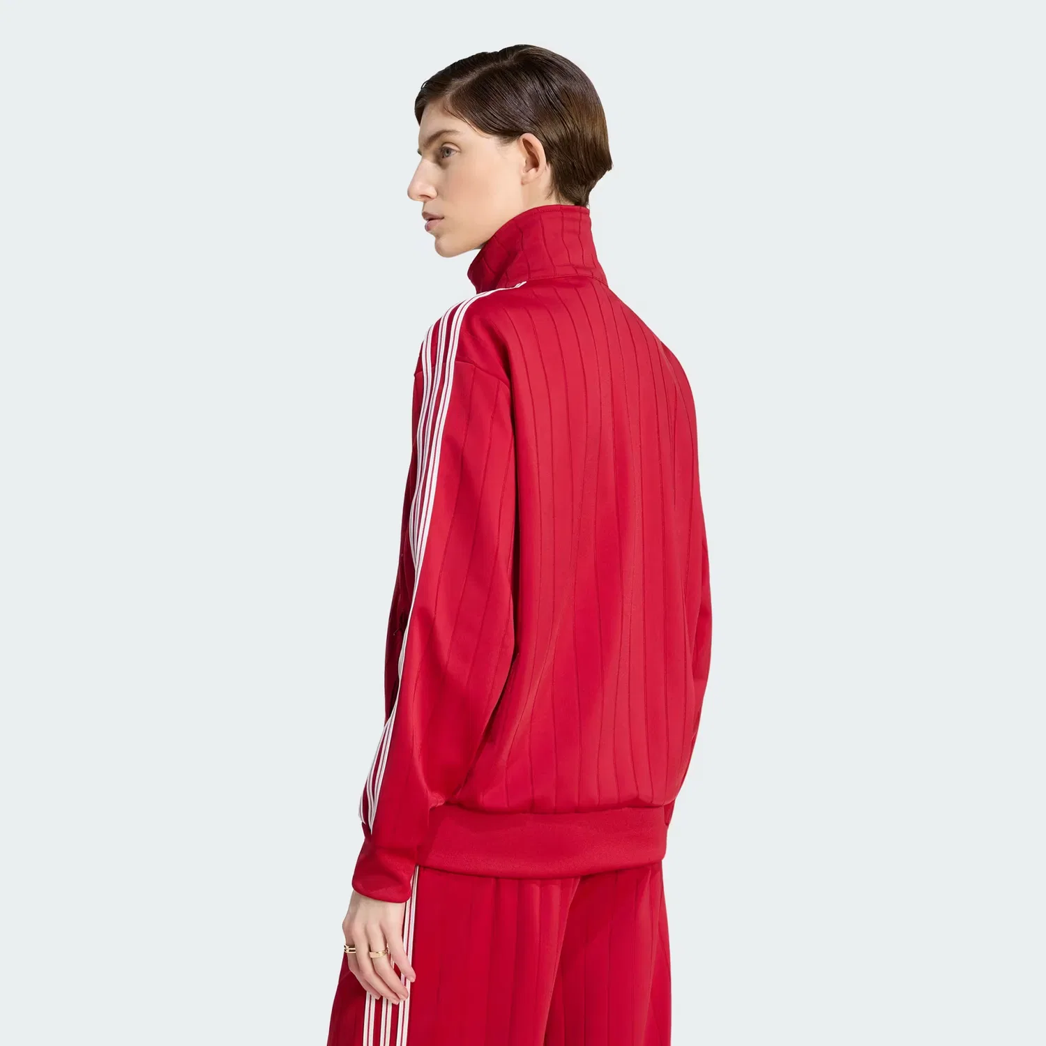 Женская олимпийка свободного кроя Pinstripe Firebird Loose Tracktop Adidas Originals, красно-белый — фото 2