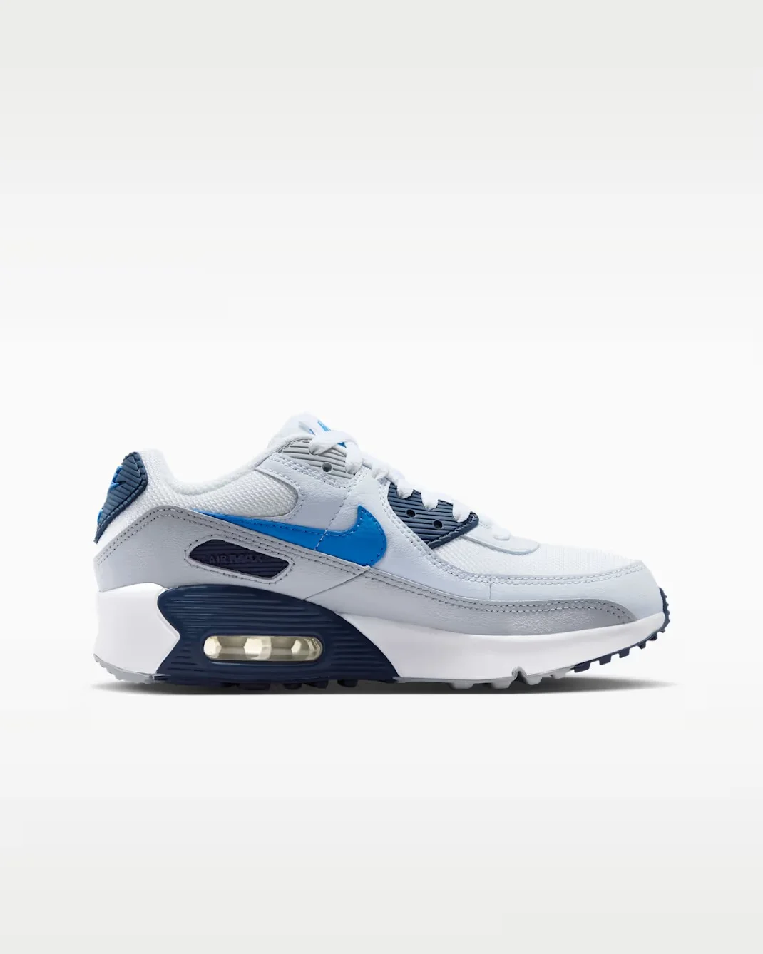 Кроссовки подростковые Nike Air Max 90, белый/синий — фото 2