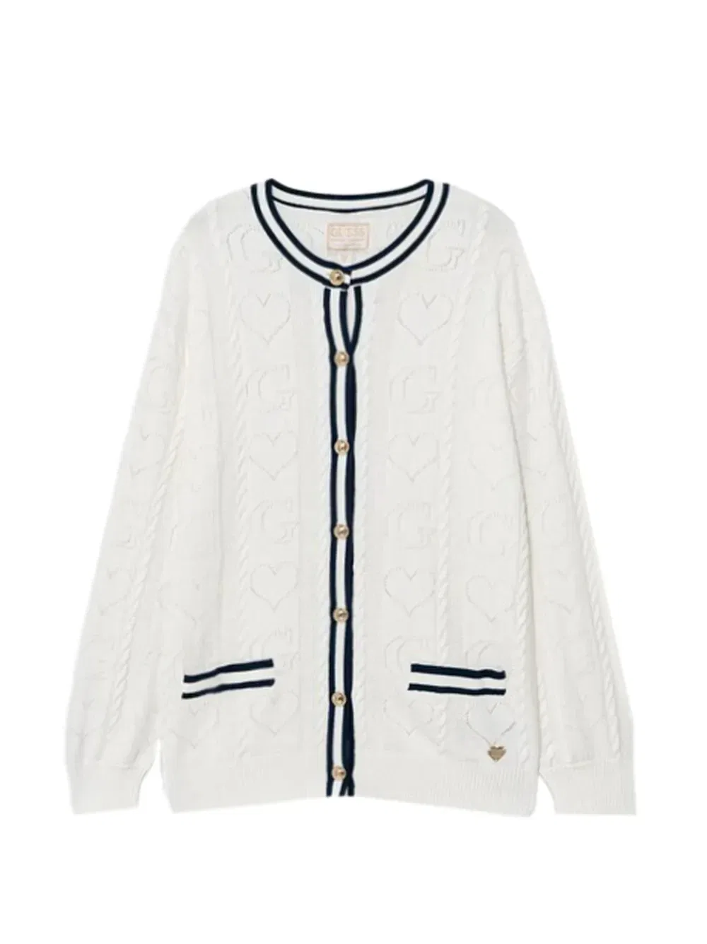 Вязаный кардиган крупной вязки Guess Kids, белый