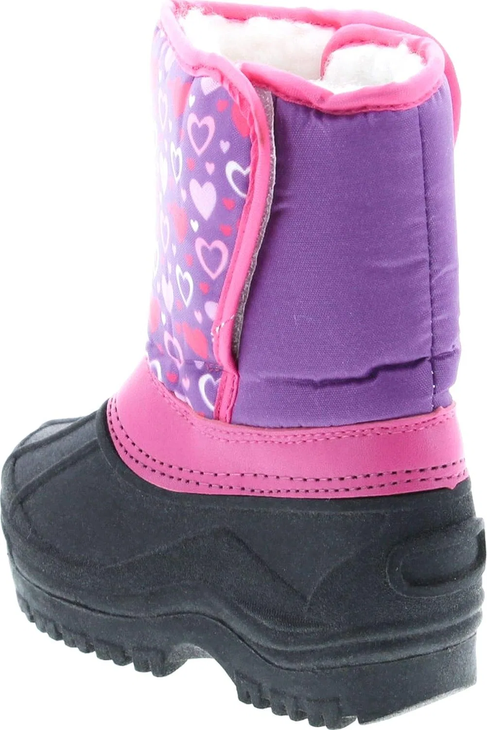 Детские зимние сапоги для девочек с принтом Static Footwear, Purple Hearts — фото 3