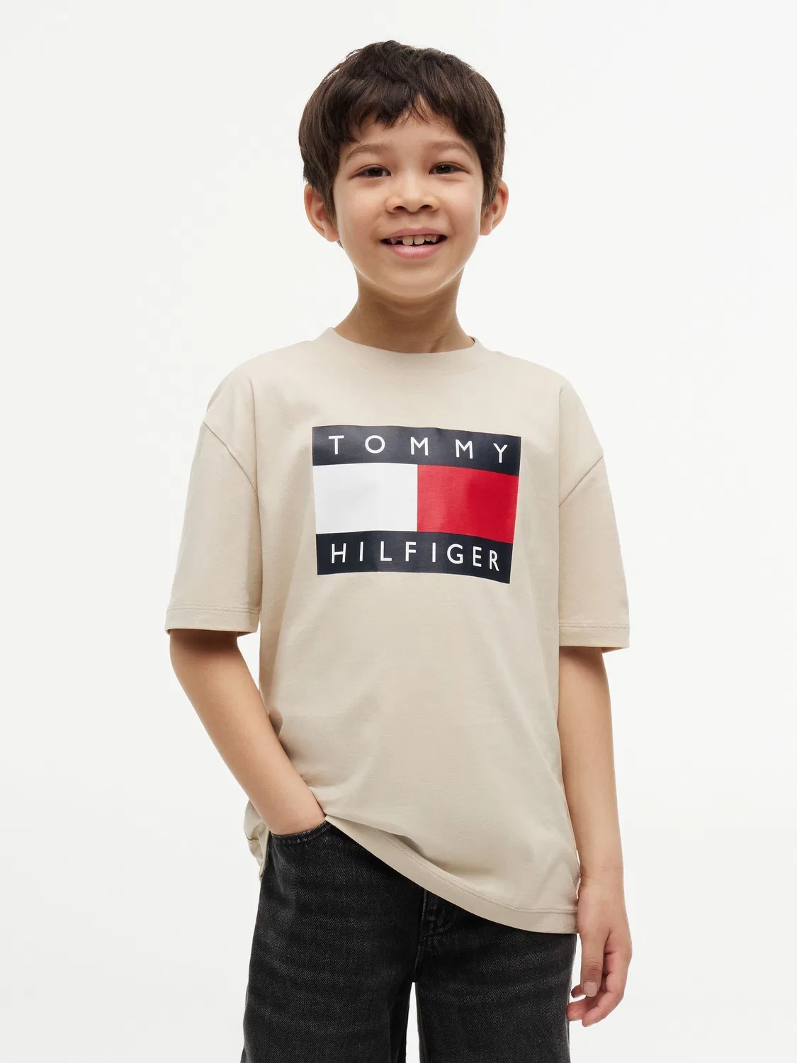 Футболка с принтом Heritage Flag Tommy Hilfiger, коричневый