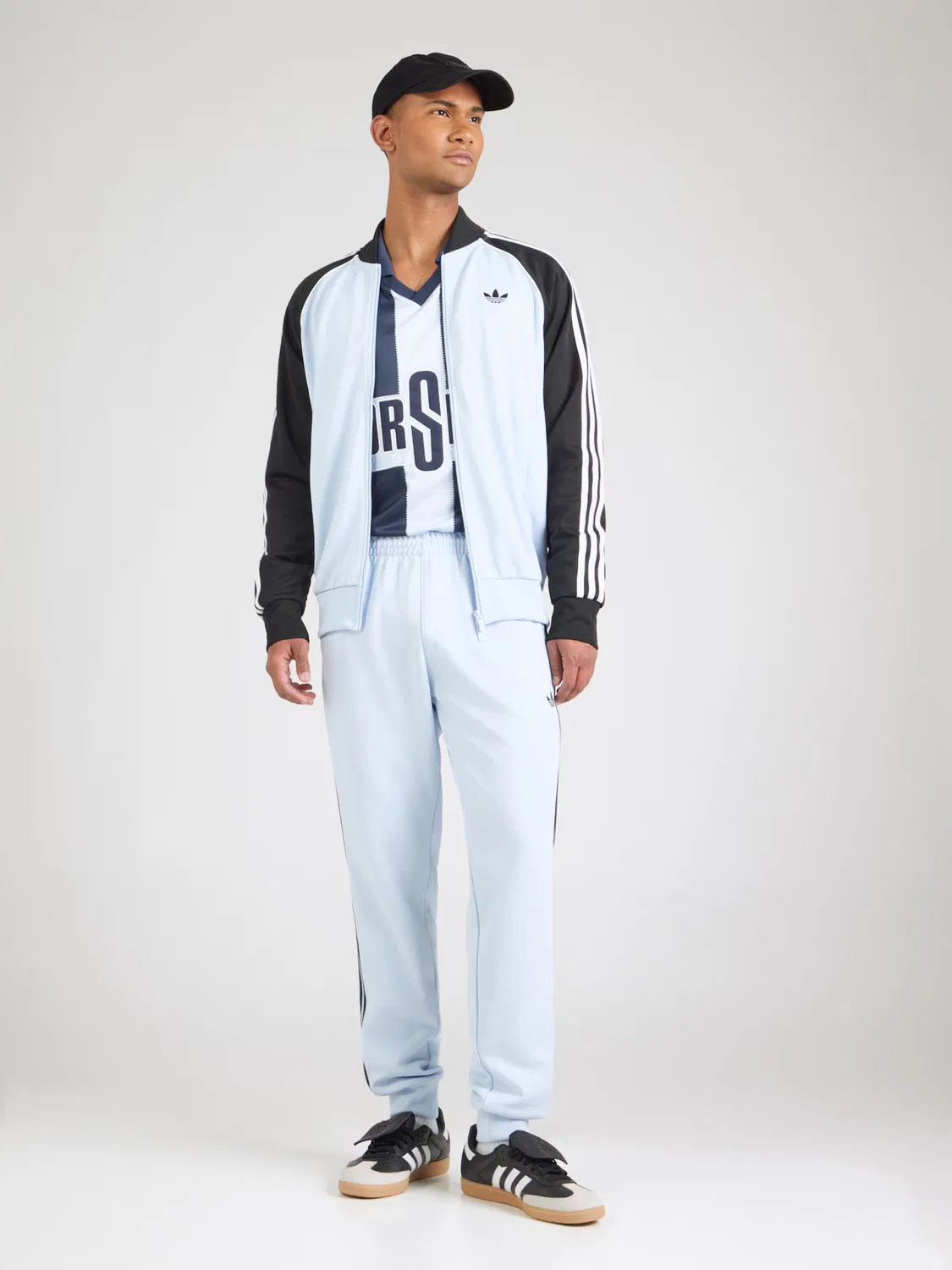 Толстовка на молнии Adidas Originals Stokha пастельно-голубого цвета — фото 4
