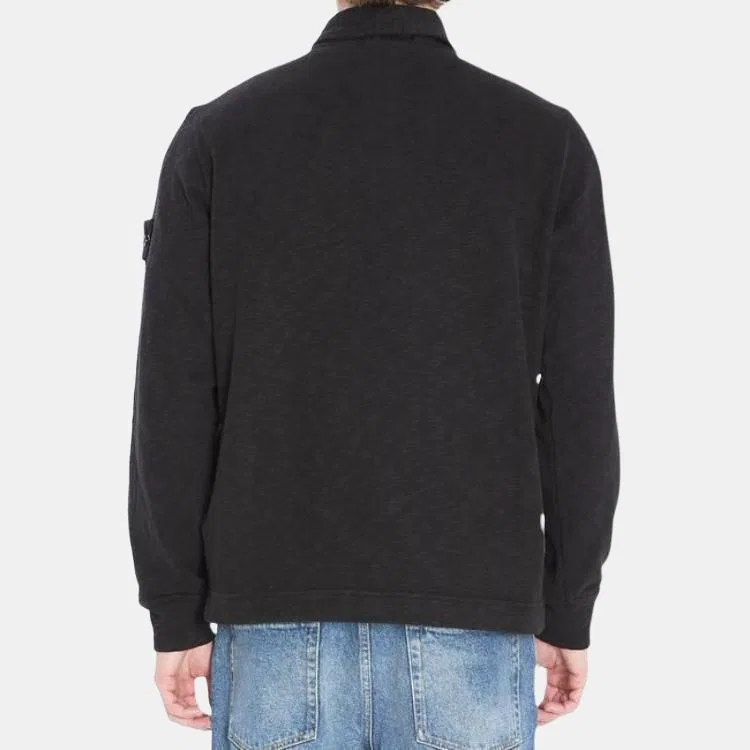 Поло с длинным рукавом и патчем с логотипом Stone Island, Black — фото 3