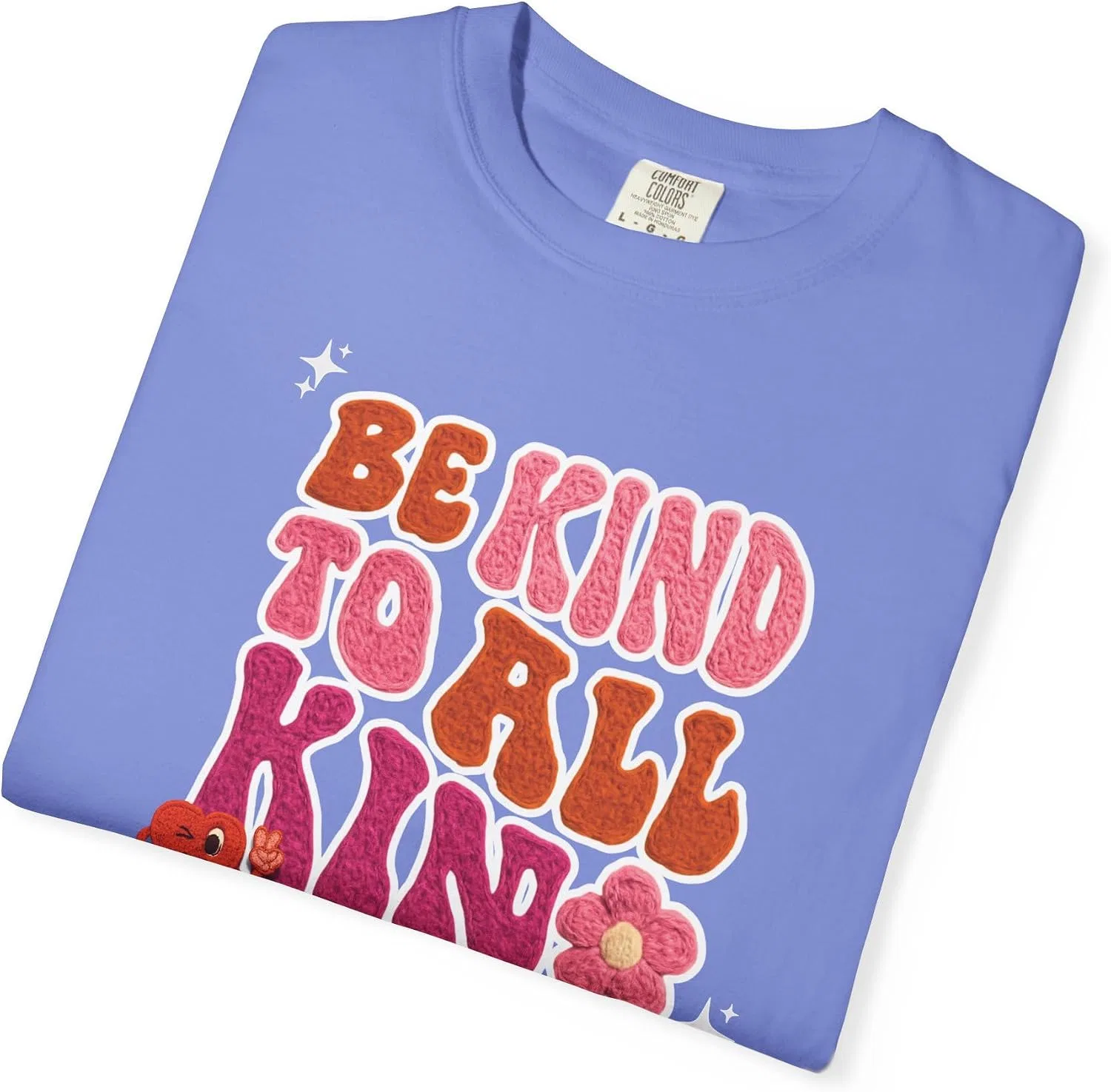 Женская футболка с принтом Be Kind to All Kinds, Flo Blue — фото 2