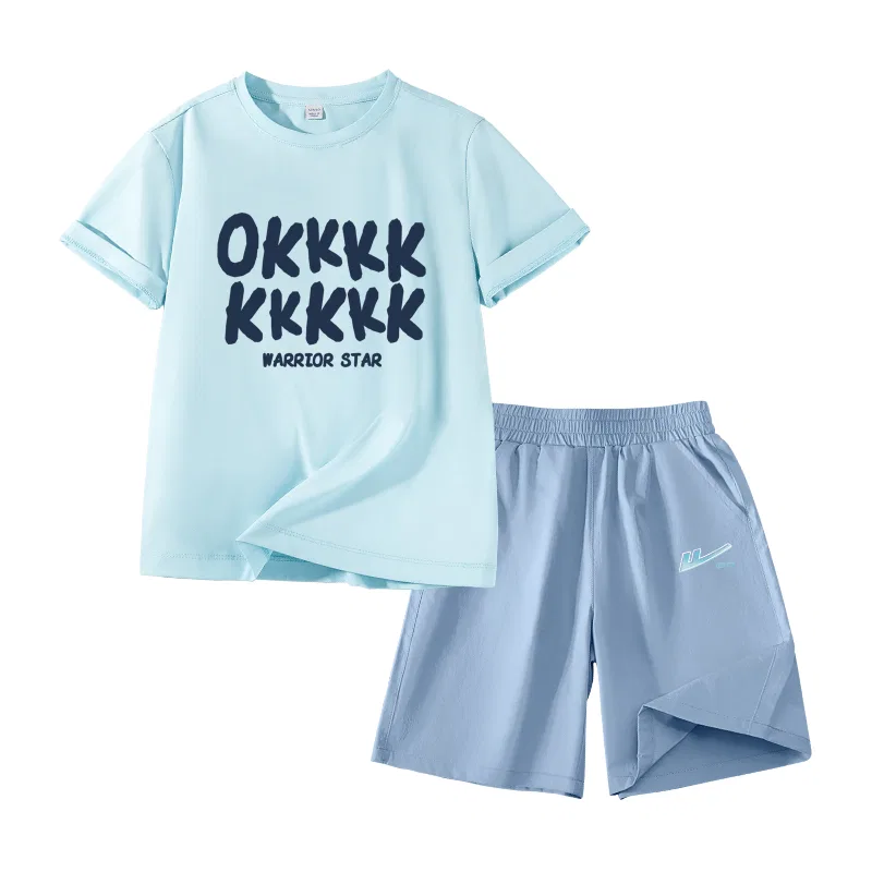 Детский спортивный комплект с круглым вырезом, Light Blue/HOKK-Gray Blue/H Gradient Blue K, WARRIOR