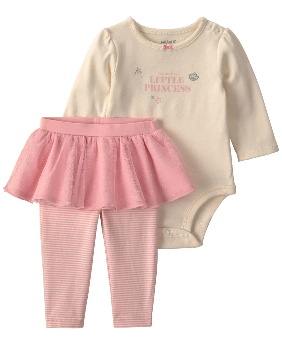 Комплект из боди и брюк с юбкой-пачкой, модель Daddy's Little Princess Carter's, Pink/Cream