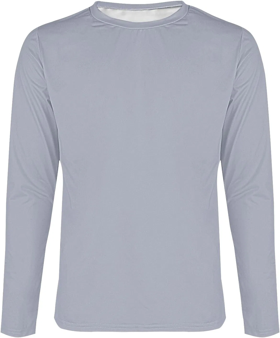 Мужская футболка с длинным рукавом хлопковая Crew Neck, Grey — фото 4