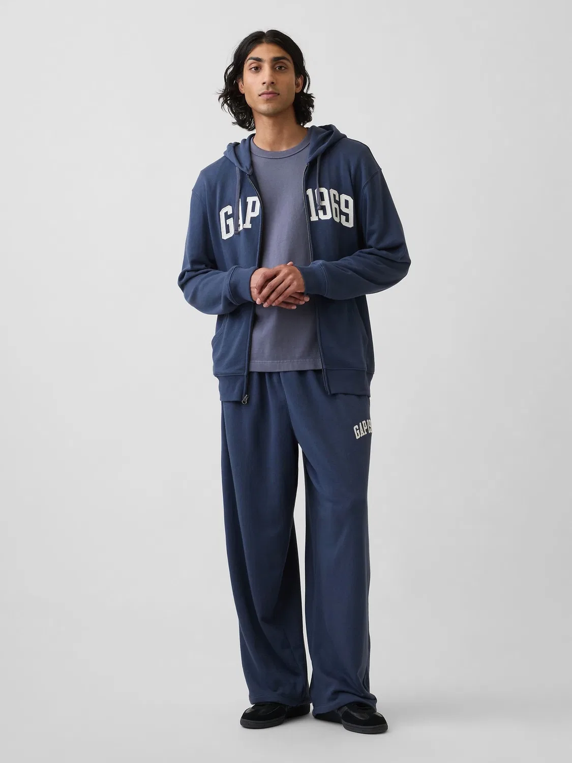 Худи с капюшоном, двойная молния, Relaxed Fit Gap 1969, Navy — фото 3