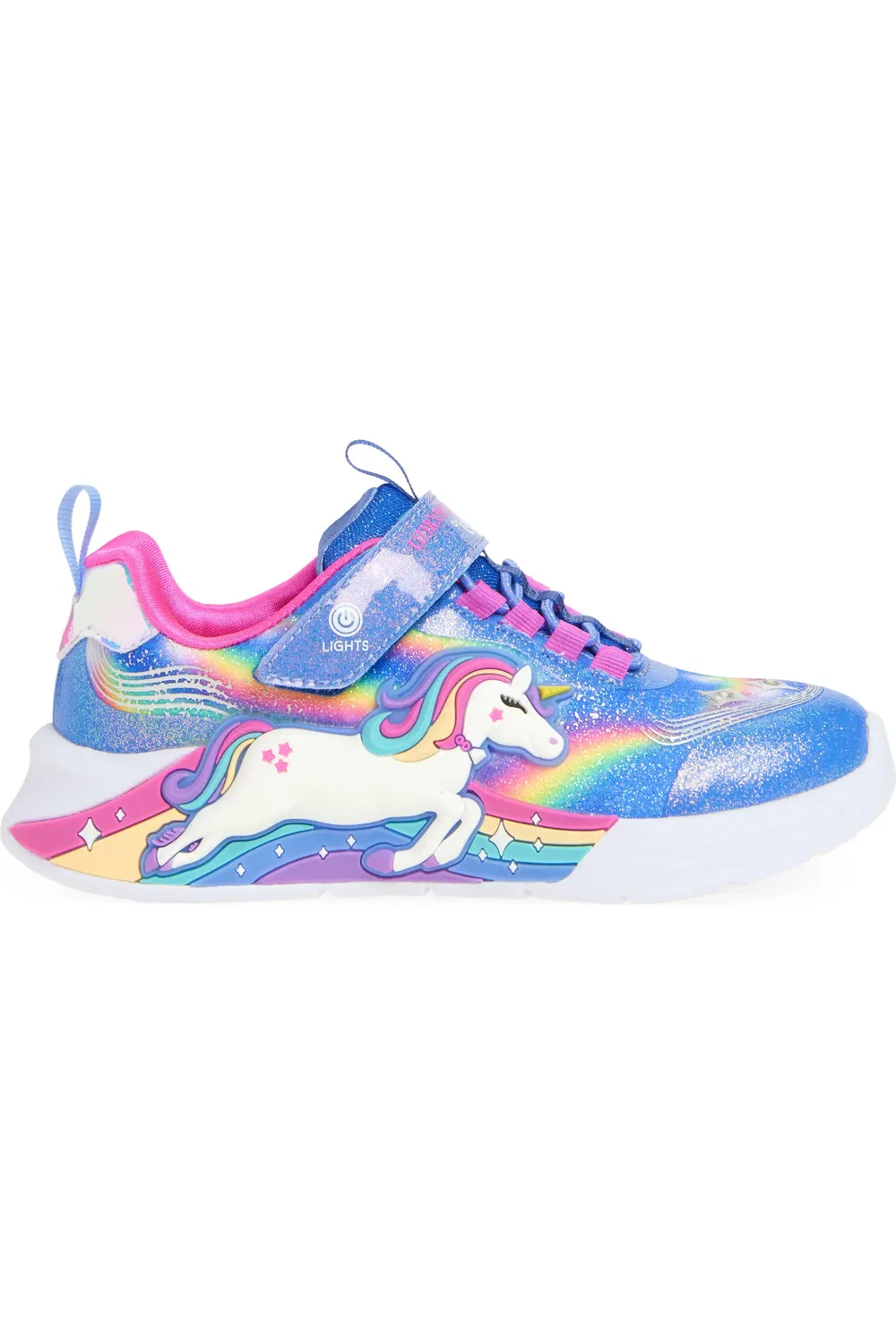 Детские кроссовки с радугой Unicorn Chaser SKECHERS, синий/разноцветный — фото 3