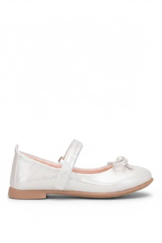 Детские балетки для девочек из текстиля с принтом Elit hy-f-4032-26y filet girls' ballerina ballet shoes Ayakkabı Fuarı, Sedef — фото 2