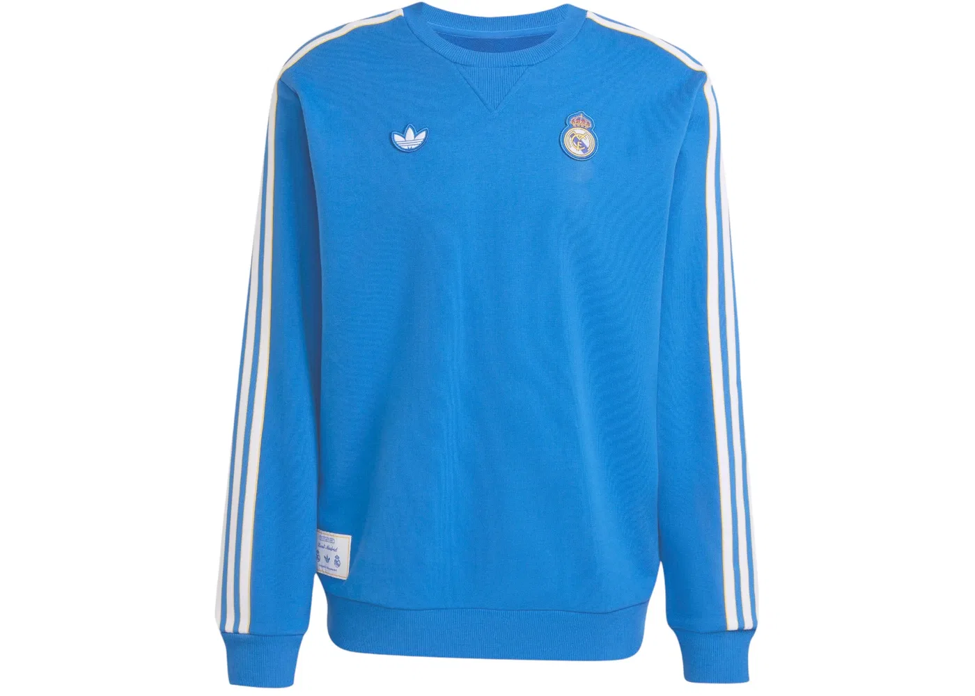 Мужской свитшот с длинным рукавом Real Madrid Terrace Icons Adidas, Blue Bird White