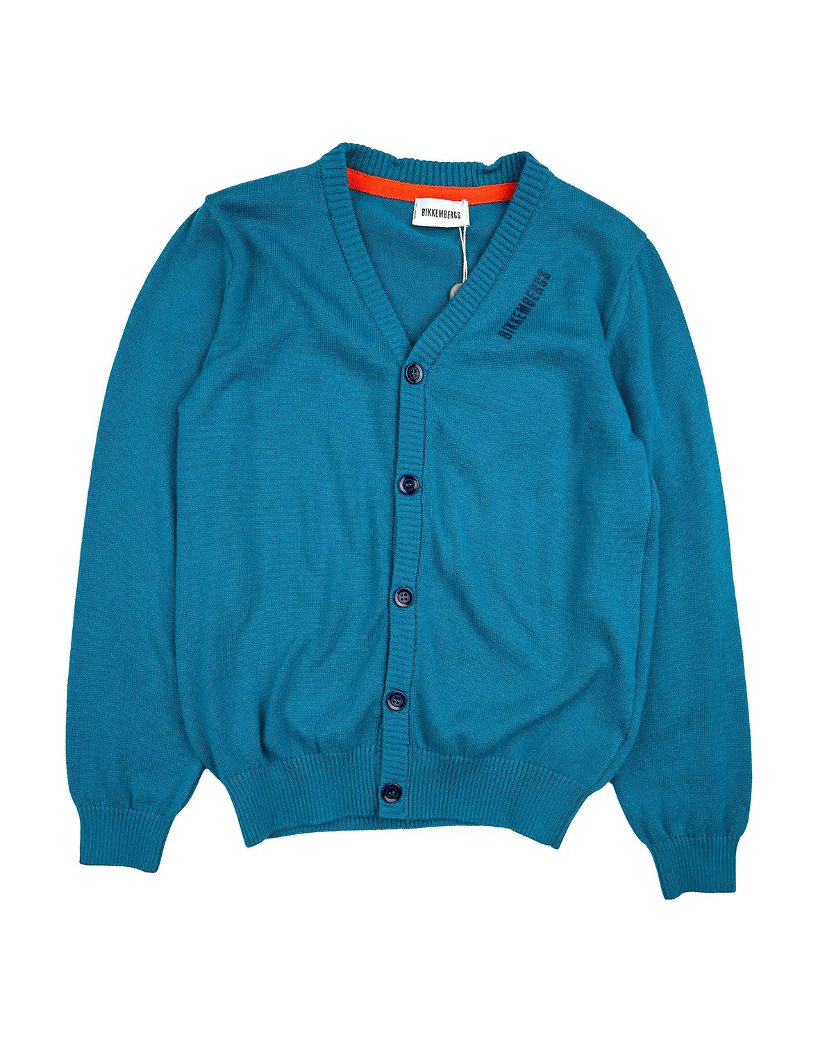 Детский кардиган для мальчиков с длинным рукавом Bikkembergs, Deep Teal