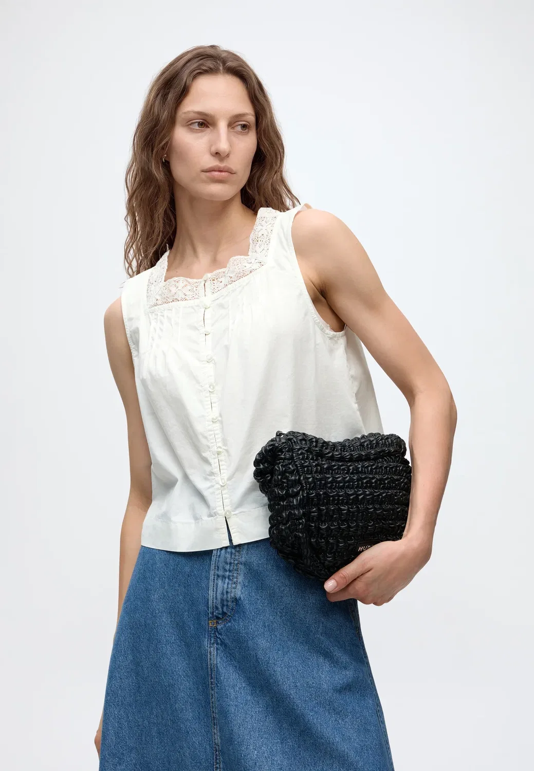Блузка на пуговицах Gap, New Off White — фото 4